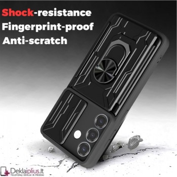 6in1 smūgiams atsparus dėklas su kortelių dėklu - juodas (Samsung Galaxy S26 Plus) 6in1 smūgiams atsparus dėklas su kortelių dėklu - juodas (Samsung Galaxy S26 Plus)